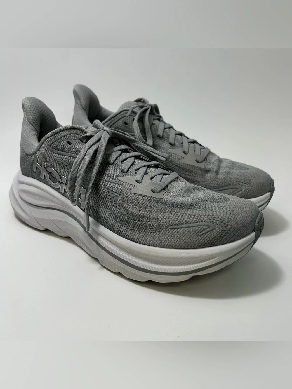 Hoka One One HOKA Clifton 10 Women’s 8.5 Grey Running Sneaker Shoes